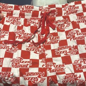 Pizza Planet Red and White Men's Shorts